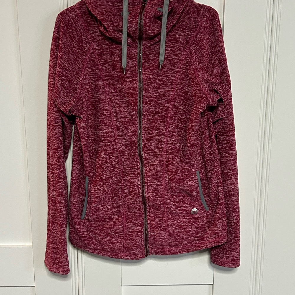 Roxy Pink Zip-Up Hoodie with Pockets and Thump Holes